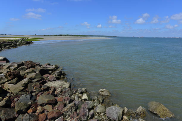 미국 남북 전쟁 요새에서 찰스턴 해로의 보기. - fort sumter 뉴스 사진 이미지