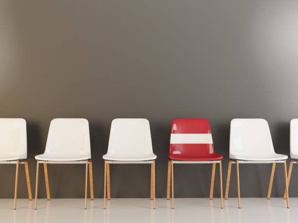 istock Chair with flag of latvia 959088650