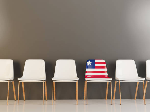 istock Chair with flag of liberia 959088822