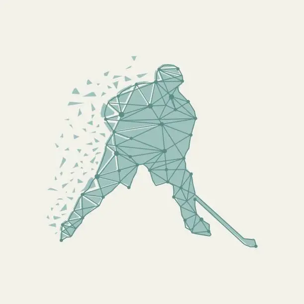 Vector illustration of Ice hockey player