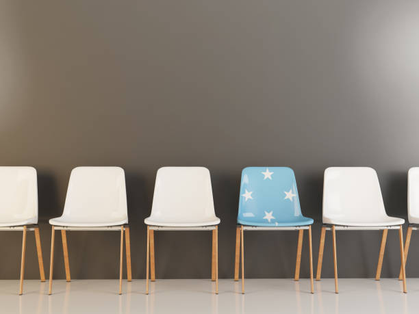 istock Chair with flag of micronesia 959089726