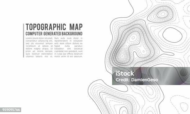 Topographic Map Contour Background Topo Map With Elevation Contour Map Vector Geographic World Topography Map Grid Abstract Vector Illustration Mountain Hiking Trail Line Map Design Stock Illustration - Download Image Now