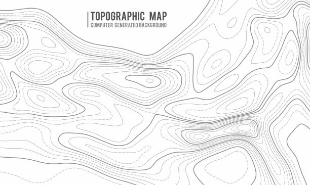 topographische karte kontur hintergrund. topo-karte mit höhe. höhenlinienkarte vektor. geographischen welt topographie karte raster abstrakte vektor-illustration. bergwandern-trail karte liniendesign - topographic map compass map chart stock-grafiken, -clipart, -cartoons und -symbole