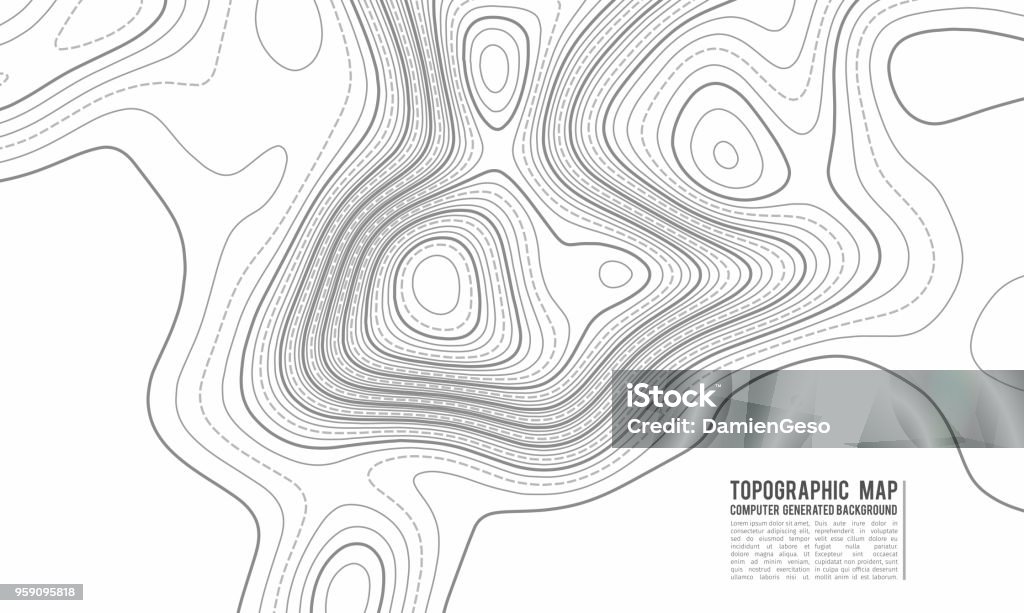 Topographic map contour background. Topo map with elevation. Contour map vector. Geographic World Topography map grid abstract vector illustration . Mountain hiking trail line map design Topographic map contour background. Topo map with elevation. Contour map vector. Geographic World Topography map grid abstract vector illustration . In Silhouette stock vector