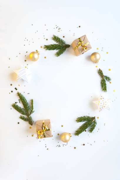 istock Christmas holidays composition on light background with copy space for your text 959099520