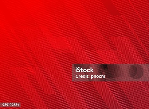 istock Abstract lines pattern technology on red gradients background. 959109854