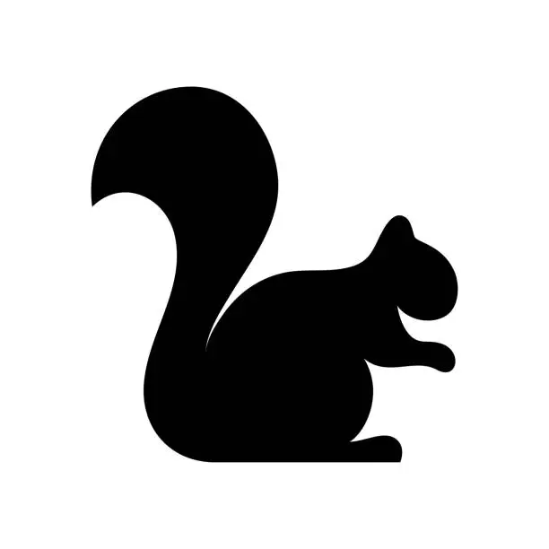 Vector illustration of Squirrel with Big Tail