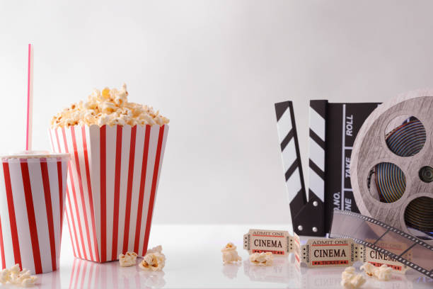istock Conceptual objects of cinema with white background general view 959115120