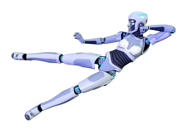 istock 3D illustration female robot on white 959115740