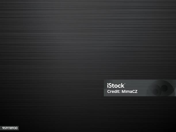 Brushed Dark Metal Background Stock Illustration - Download Image Now - Black Color, Brushing, Steel