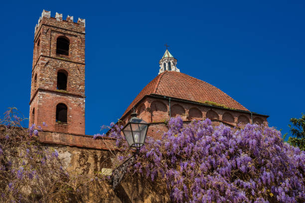 spring in lucca - religion christianity bell tower catholicism imagens e fotografias de stock