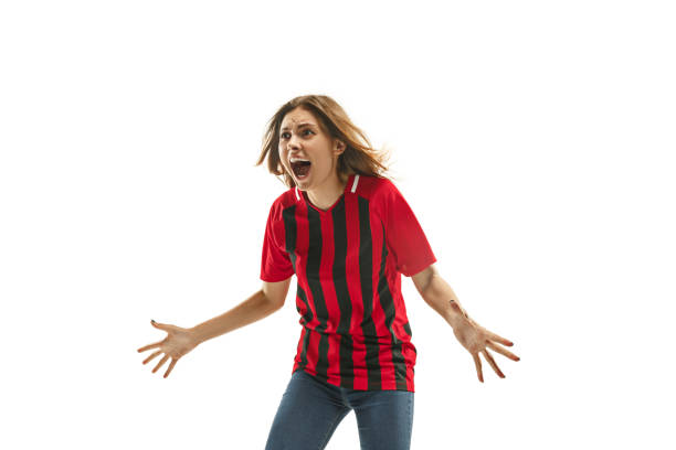 istock Belgian fan celebrating on white background 959129078