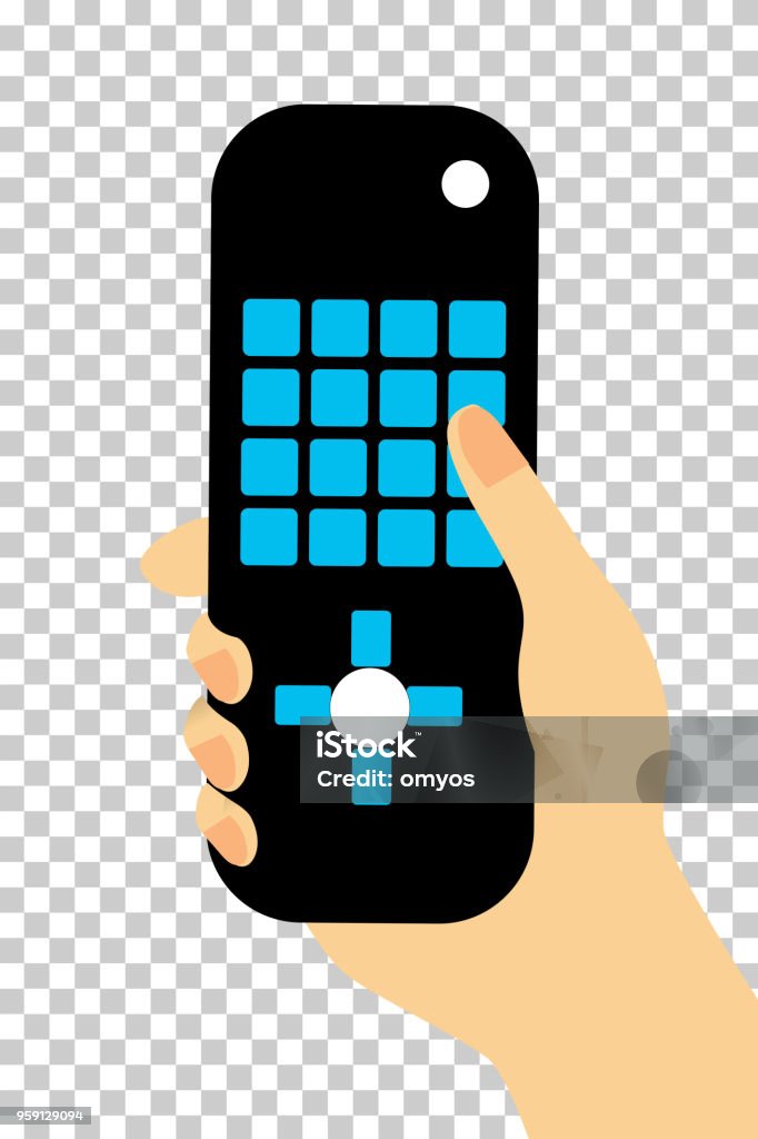 Remote Controller Hand Shape Hand Holding Remote Control Stock Illustration - Download Image Now ...
