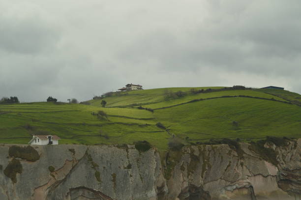 Itzurun Beach With a Wonderful Cliff Surrounded by Flysch-type Formations From the Paleocene Geopark Basque Route UNESCO. Shooting Game Of Thrones. Geology Landscapes Travel. Zumaia Guipouzcoa Basque Country Spain.