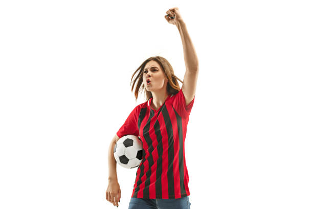 istock Belgian fan celebrating on white background 959129978