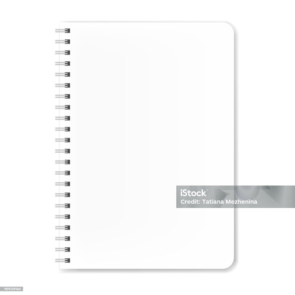 Notebook Rounded Realistic Notebook Mock Up With Rounded Corners Stock Illustration ...
