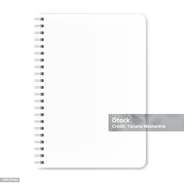 Notebook Rounded Realistic Notebook Mock Up With Rounded Corners Stock Illustration ...