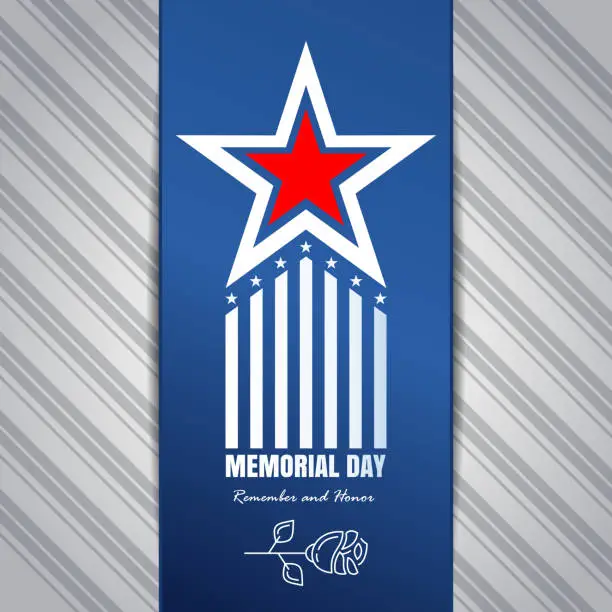 Vector illustration of Memorial Day concept design. Remember and honor
