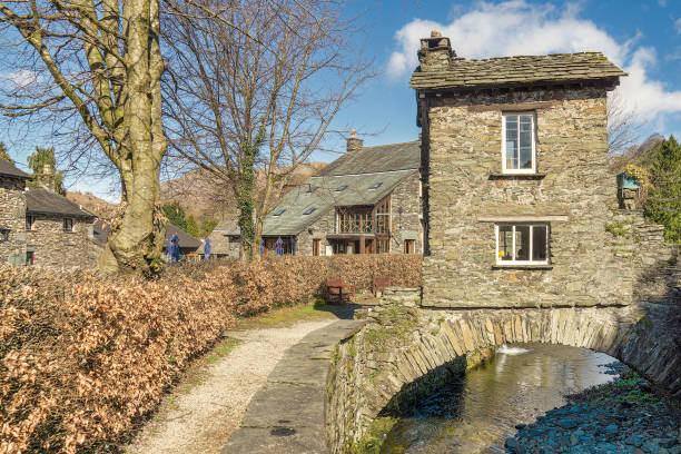 The Bridge House, Ambleside. A well known tourist attraction stock photo
