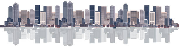 istock Urban illustrated background of a city skyline 95915983