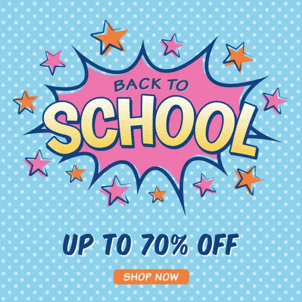 Vector illustration of Back to School Sale design for advertising, banners, leaflets and flyers
