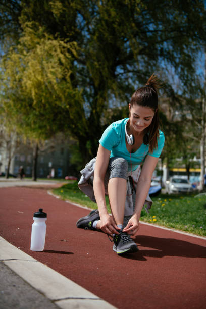 istock Beautiful young woman on running 959162378