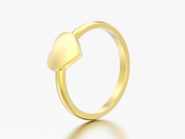 istock 3D illustration gold engagement wedding heart ring 959166730