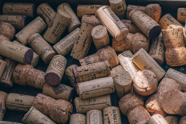 istock Cork from wine, background of wooden corks 959170584