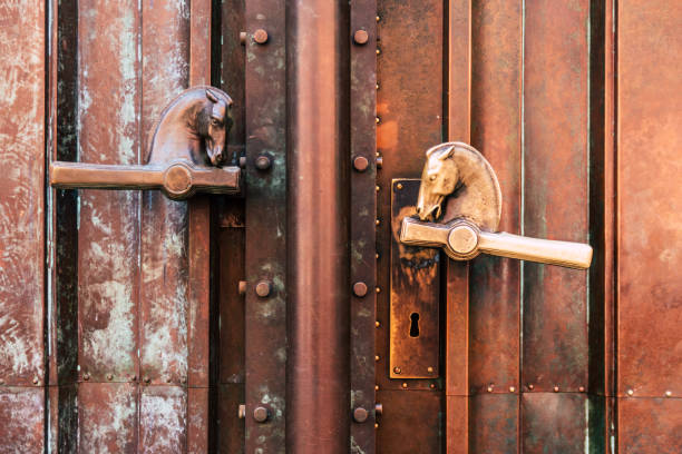 A beautiful horse-shaped doorknob in Umbria.