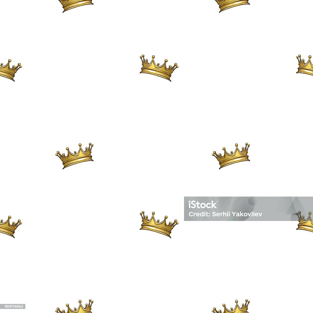 Golden Crown Pattern Seamless Pattern With Golden Crown Stock Illustration - Download Image ...