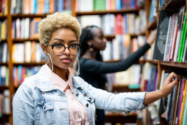 Customers and employees in a local LGBTQ+ bookstore.