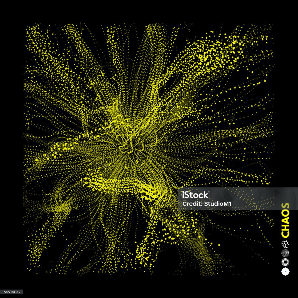 Abstract Science Or Technology Background Array With Dynamic Particles ...