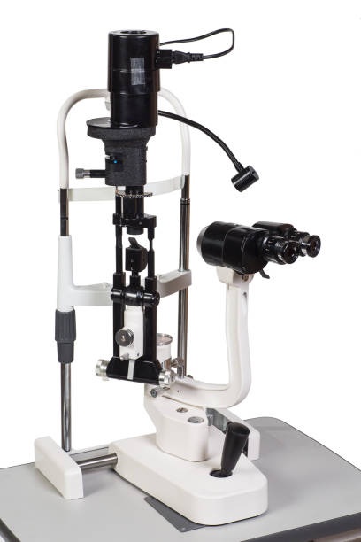 istock Modern medical equipment - ophthalmology operation surgical microscope isolated 959189374
