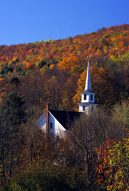 istock Church surrounded by Autumn foliage, Vermont 95919288