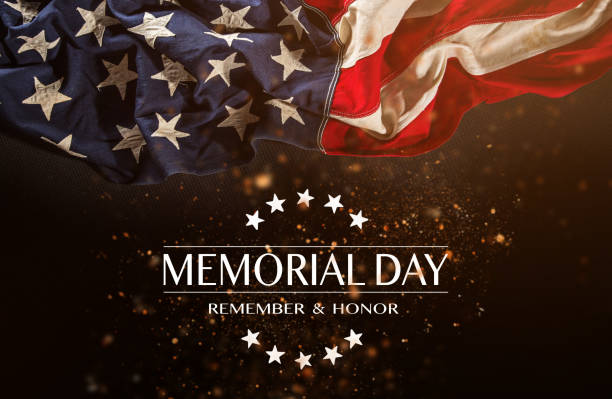istock American flag with the text Memorial day 959197610