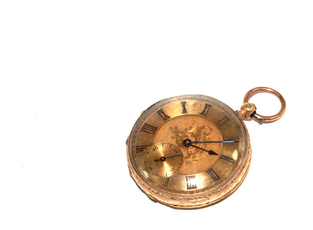 istock Gold Ornate Pocket Watch on White Background 959197836