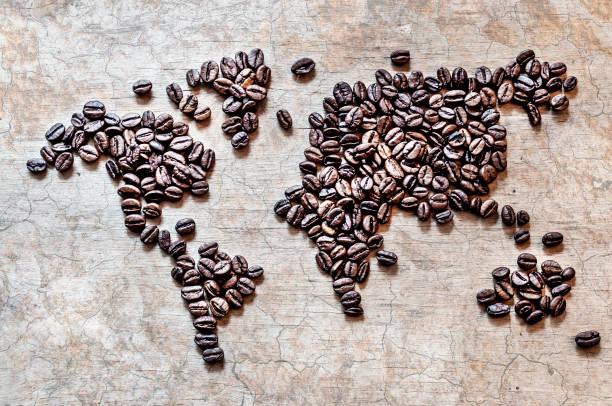 istock map of continents from coffee beans on a wooden background 959199426