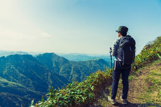 istock Woman hiking in mountain,Japan 959206654