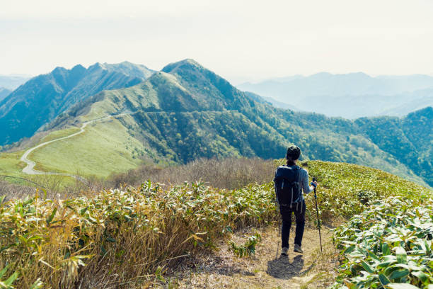 istock Woman hiking in mountain,Japan 959206674