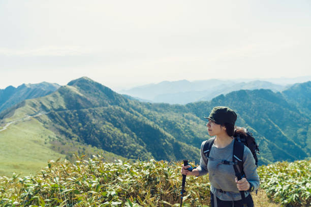istock Woman hiking in mountain,Japan 959206688