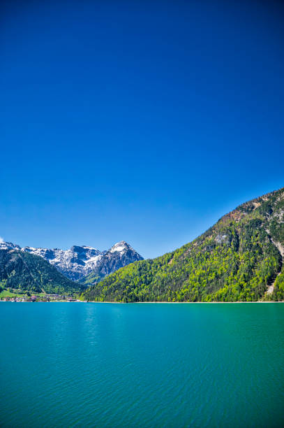 panoramic view of the Achensee lake between the Alp mountains