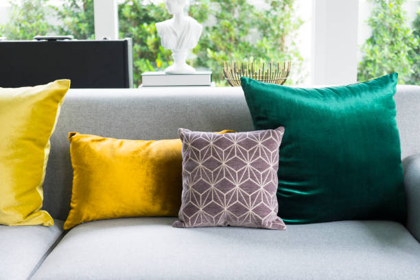 istock living room with grey sofa and colorful pillows 959212242