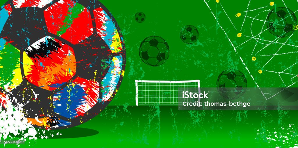 Futebol / grunge de futebol estilo de ilustração - Vetor de Abstrato royalty-free