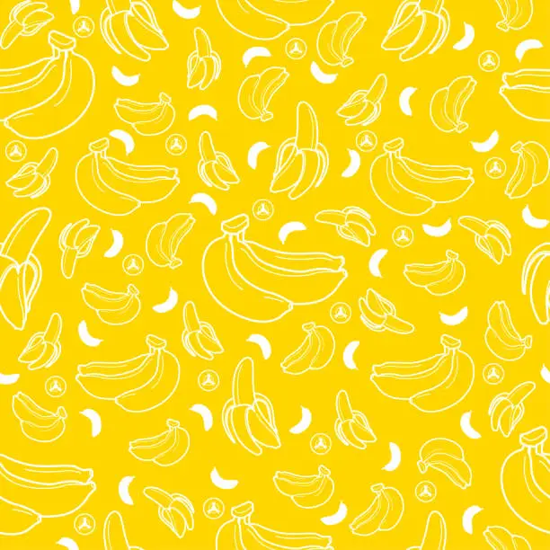 Vector illustration of Banana fruit seamless summer pattern background vector format