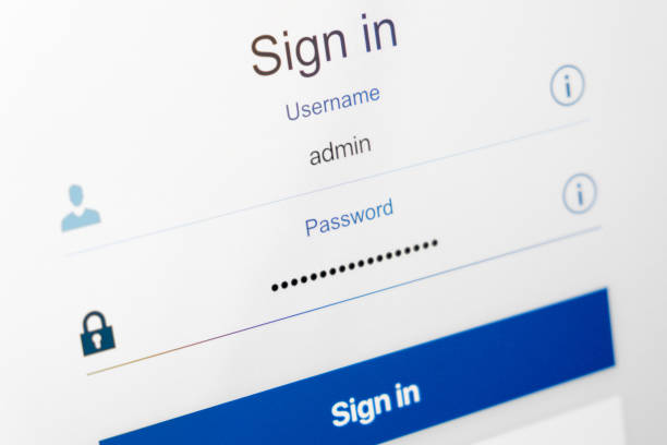 istock Filled login and hidden by dots password at login screen on the website 959223174