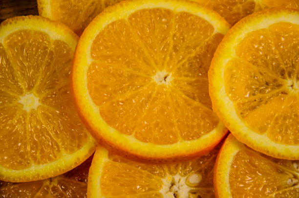 istock Background of the orange slices. Top view 959227716