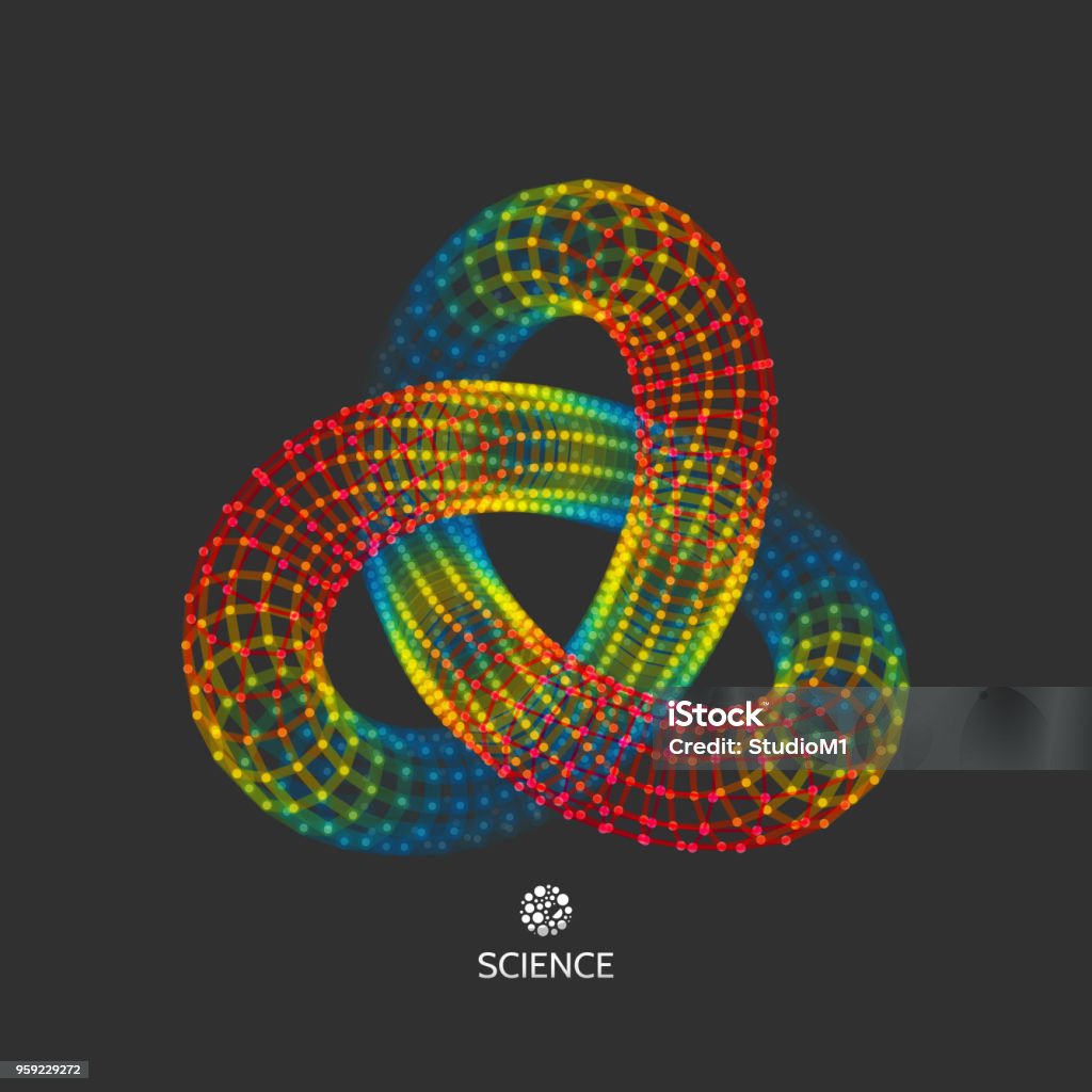 Animation Knot Computer Graphics Trefoil Knot Vector Illustration Consisting Of Points And Lines 3d Grid ...