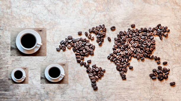 istock map of continents from coffee beans on a wooden background 959229516
