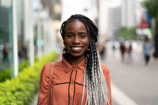 Portrait of African Woman at Street Portraits dreadlocks stock pictures, royalty-free photos & images