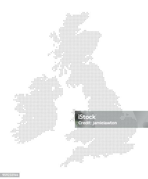 Map Of Dots United Kingdom Of Great Britain And Ireland Stock Illustration - Download Image Now